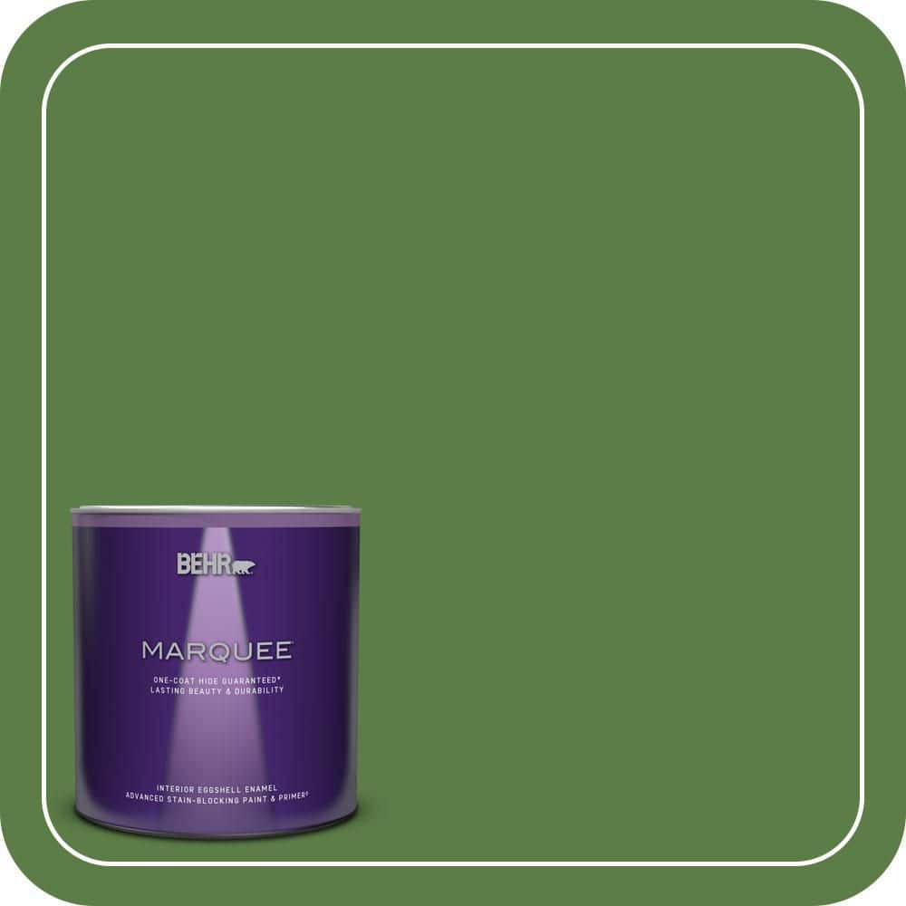 BEHR MARQUEE 1 qt. #440D-6 Grassy Field Eggshell Enamel Interior Paint & Primer (1)