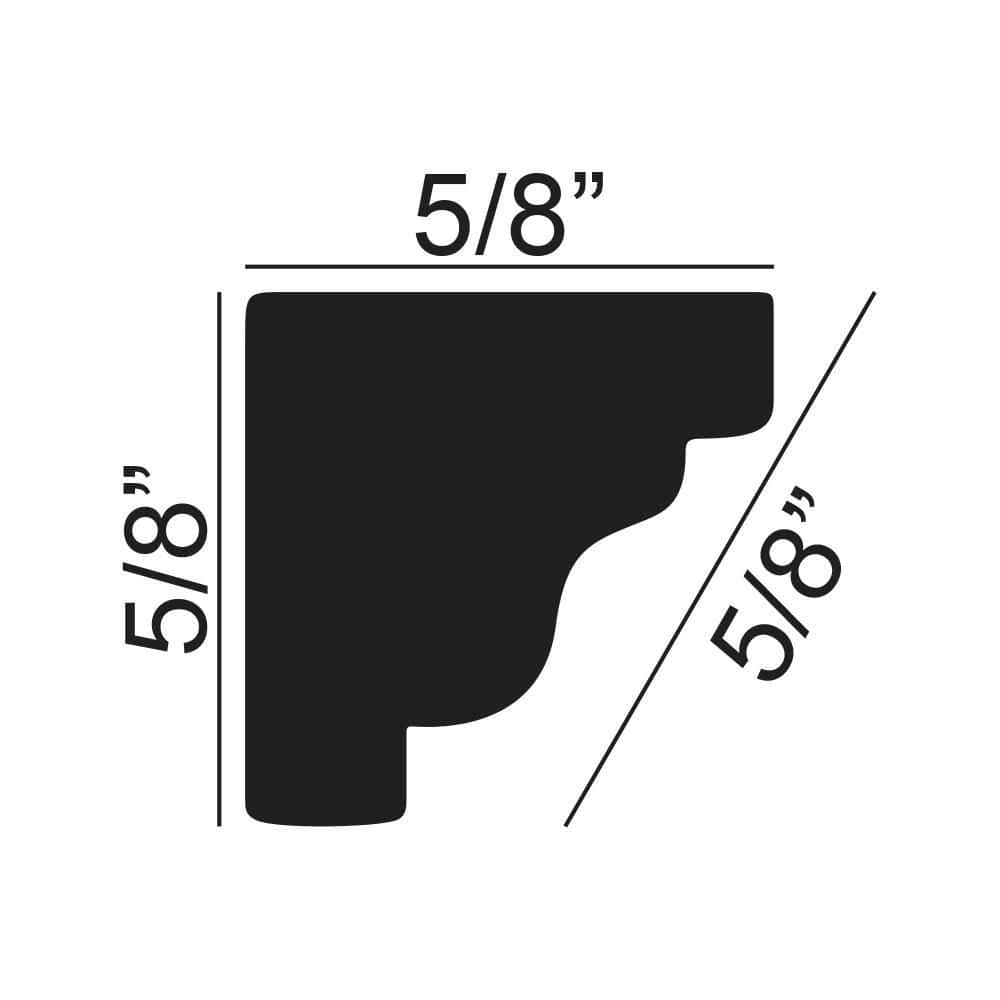American Pro Decor 5/8 in x 5/8 in. x 96 in. Plain Polystyrene Solid Mini Crown Moulding 48 lineal Feet (6-Pack) (3)
