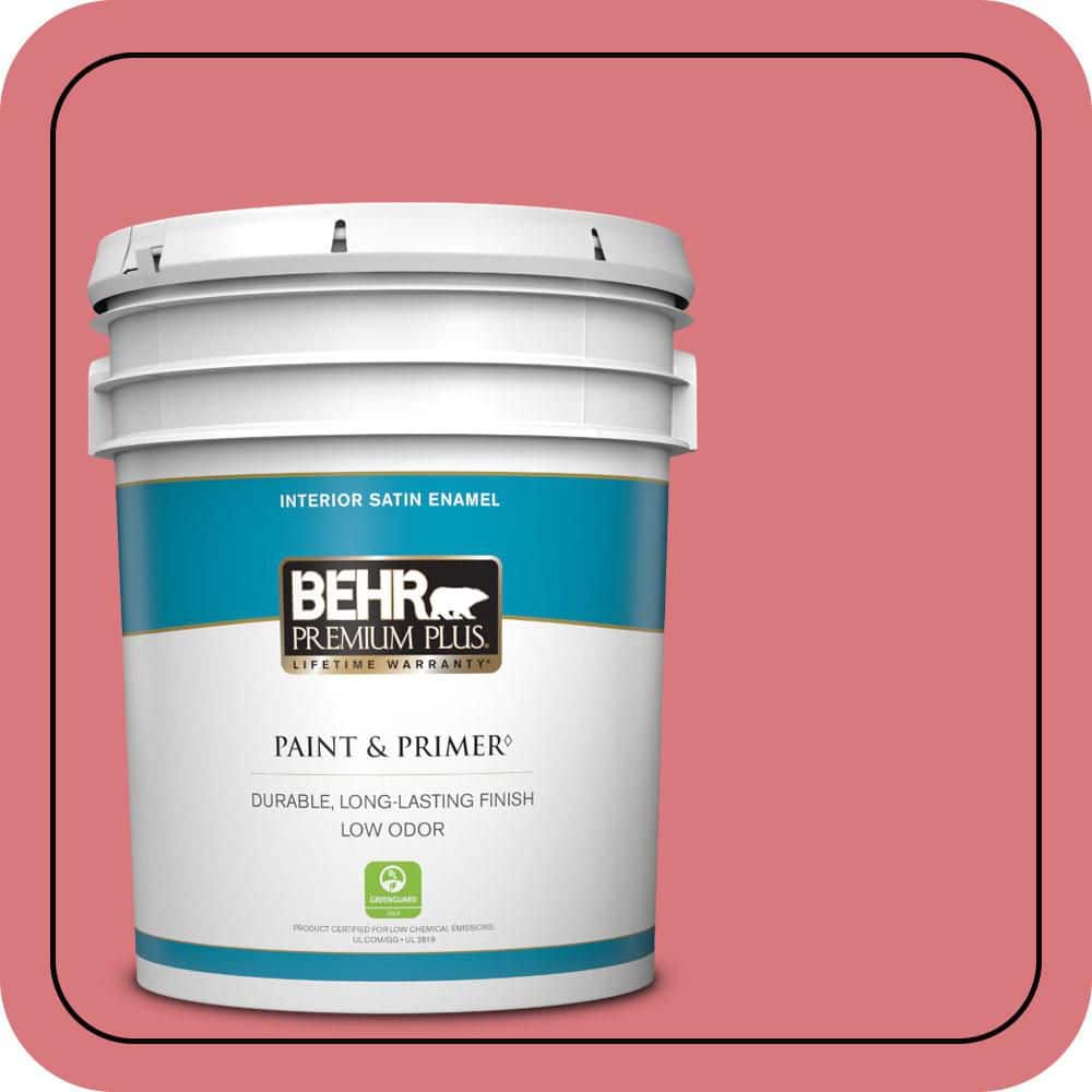 BEHR PREMIUM PLUS 5 gal. #P160-4 Juicy Details Satin Enamel Low Odor Interior Paint & Primer