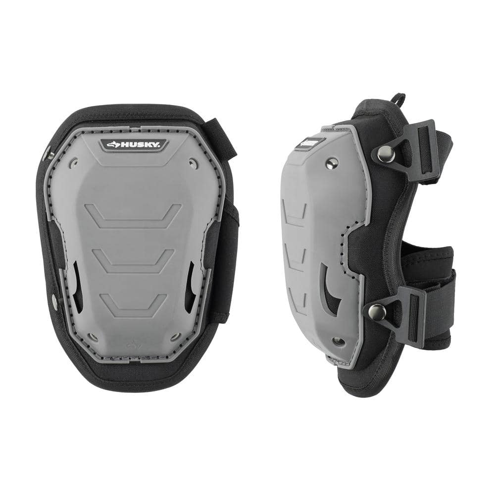 Husky Gray Foam Memory Foam Soft Cap Knee Pad with Adjustable Straps (2)