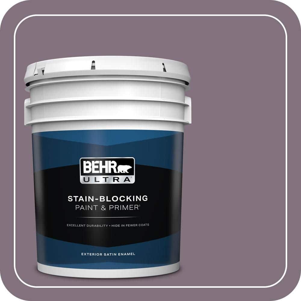 BEHR ULTRA 5 gal. #690F-6 Wine Frost Satin Enamel Exterior Paint & Primer