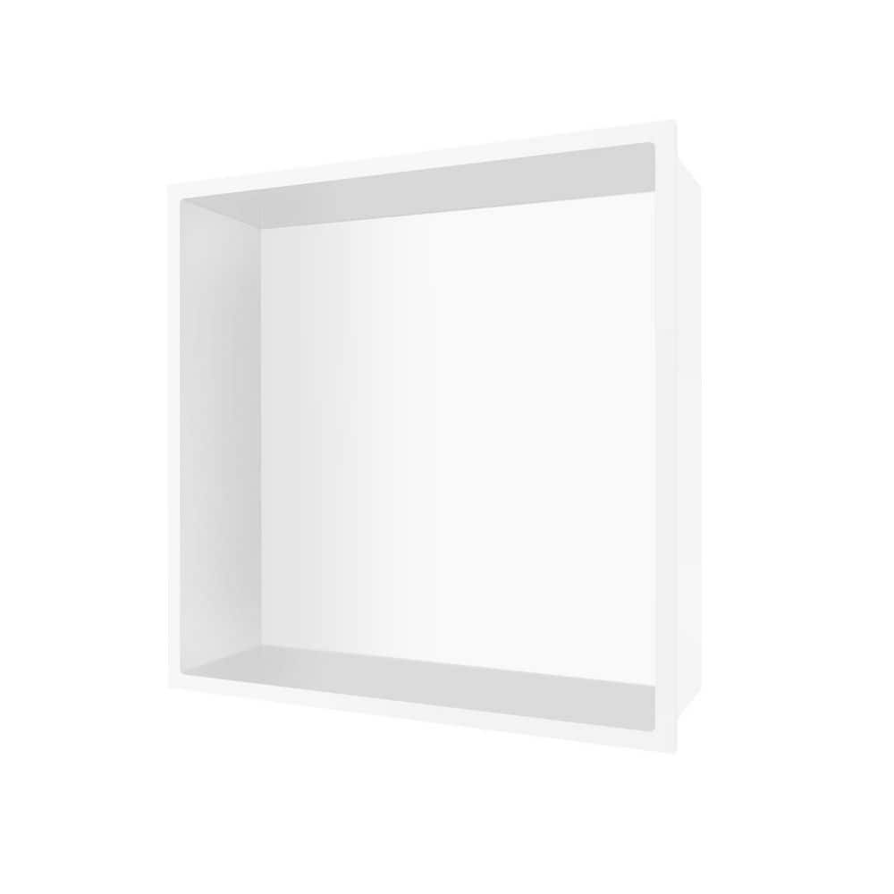 HOMEMYSTIQUE 12 in. W x 12 in. H x 4 in. D Stainless Steel Shower Niche in White (1)