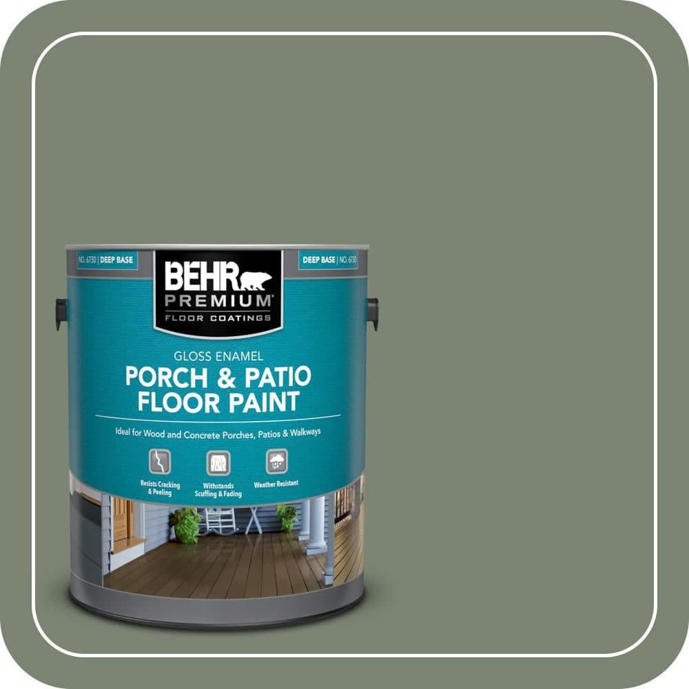 BEHR PREMIUM 1 gal. #ICC-77 Sage Green Gloss Enamel Interior/Exterior Porch and Patio Floor Paint
