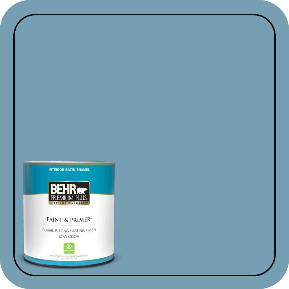 BEHR PREMIUM PLUS #S480-4 Saga Blue Interior/ & Primer Color Sample (1)