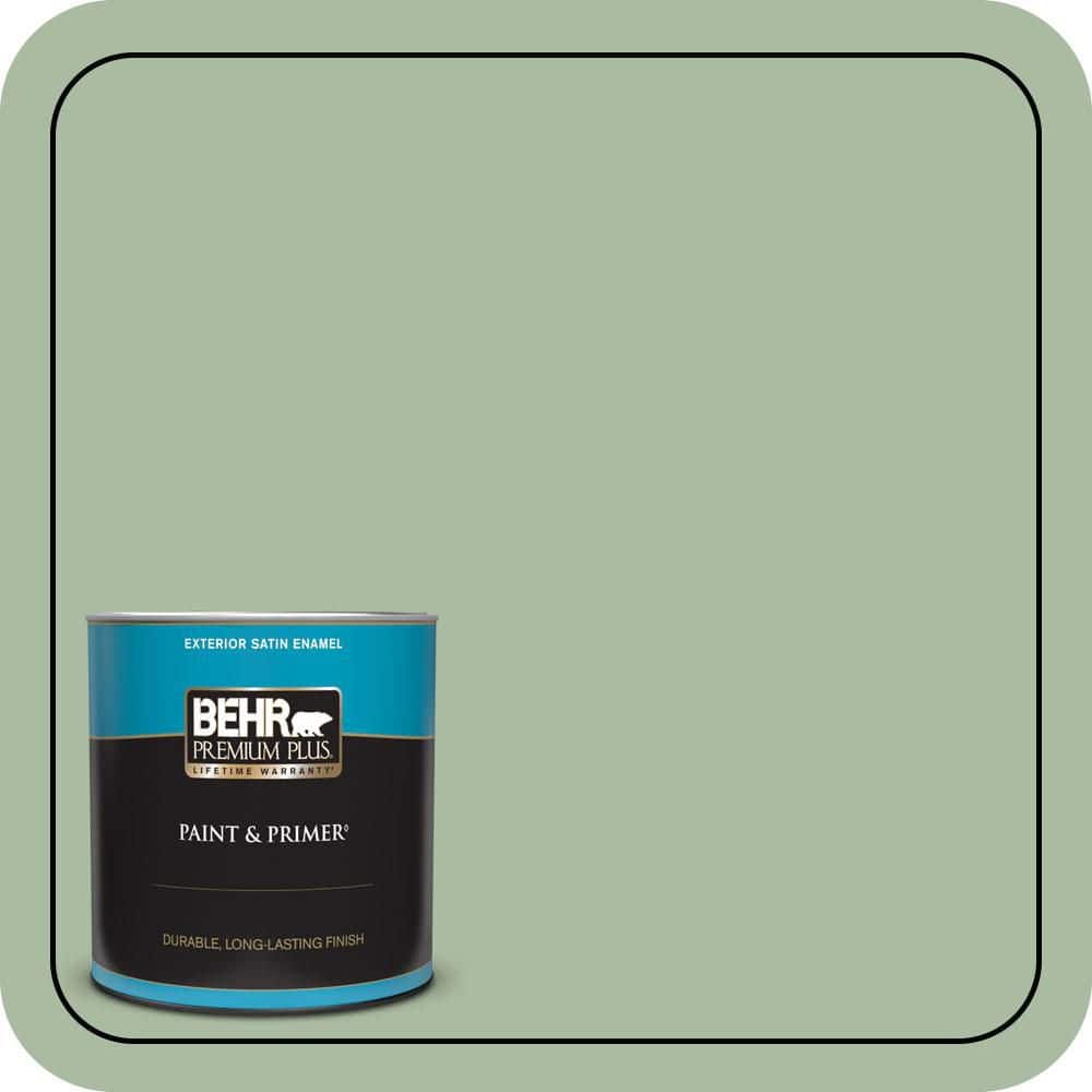 BEHR PREMIUM PLUS 1 qt. #T17-07 Balanced Satin Enamel Exterior Paint & Primer (1)