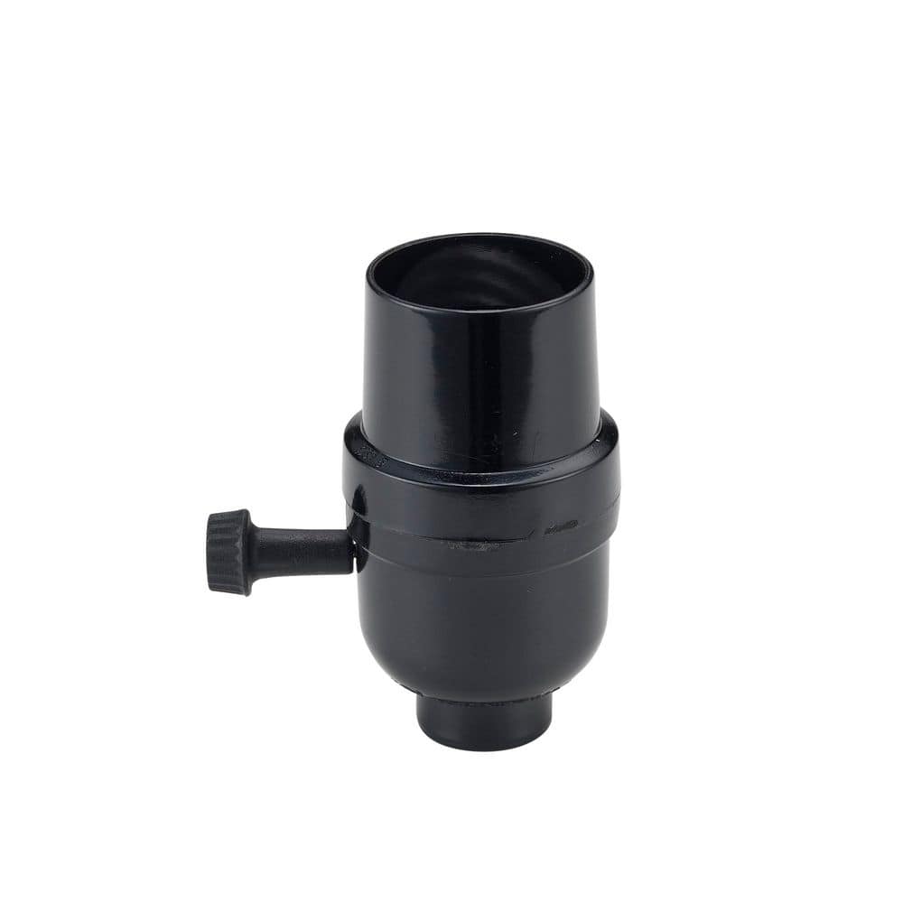 Bel Air Lighting 2.75 in. Standard Base Black Lamp Socket with 3-Way Turn Knob Switch (2)