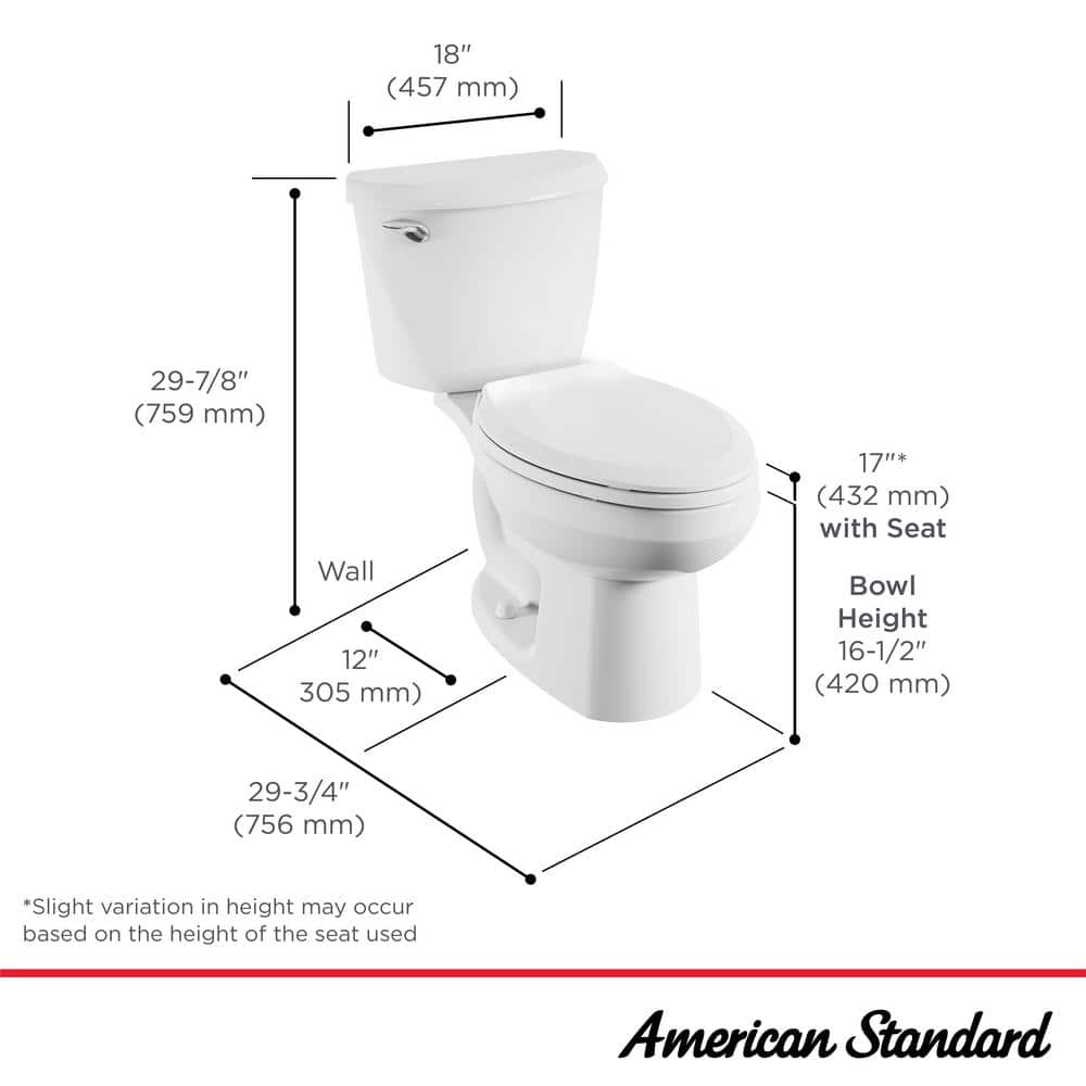 American Standard Reliant 12 in. Rough In 2-Piece 1.28 GPF Single Flush Elongated Toilet with Slow Close Seat in White (2)