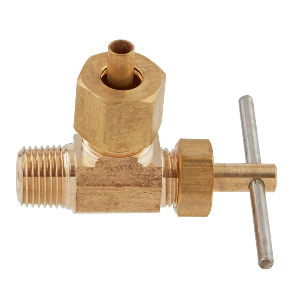 Everbilt 1/4 in. OD Compression x 1/8 in. MIP Brass 90-Degree Elbow Valve Fitting (4)