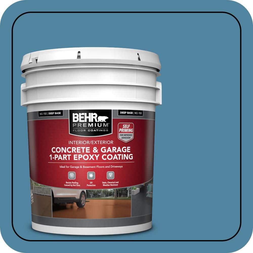 BEHR PREMIUM 5 gal. #S490-5 Jay Bird Self-Priming 1-Part Epoxy Satin Interior/Exterior Concrete and Garage Floor Paint (1)