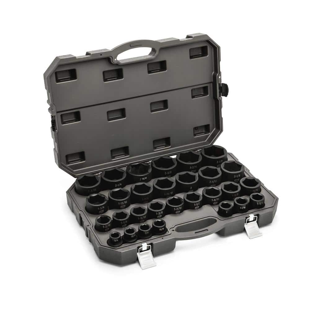 GEARWRENCH 3/4 in. Drive 6-Point SAE Shallow Impact Socket Set with Storage Case (29-Piece) (1)