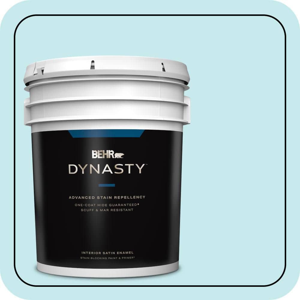 BEHR DYNASTY 5 gal. #P470-1 Silent Breeze Satin Enamel Interior Stain-Blocking Paint and Primer