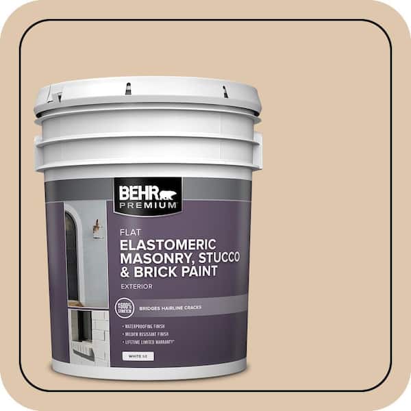 BEHR PREMIUM 5 gal. #N260-2 Almond Latte Elastomeric Masonry, Stucco and Brick Exterior Paint (2)