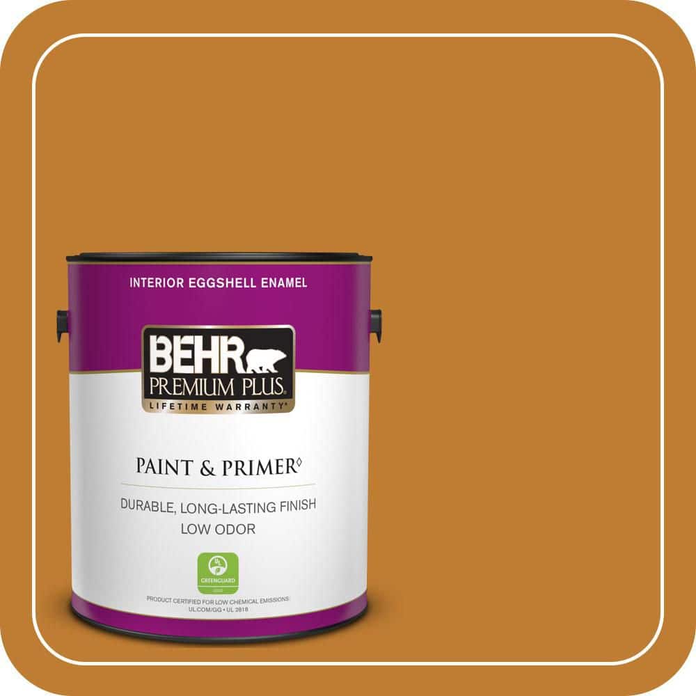 BEHR PREMIUM PLUS 1 gal. #S-H-310 Autumn Fest Eggshell Enamel Low Odor Interior Paint & Primer (1)