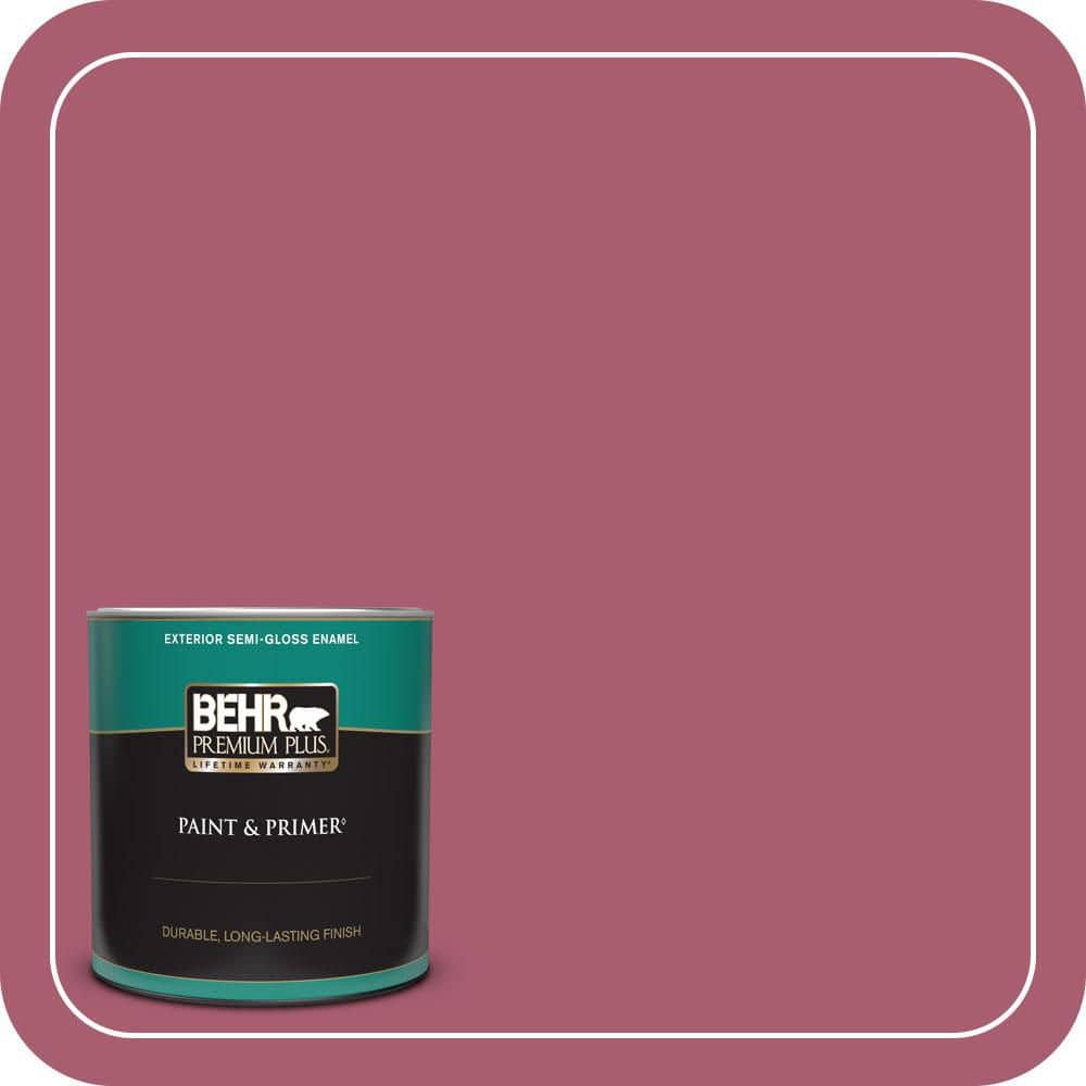 BEHR PREMIUM PLUS 1 qt. #MQ1-07 Shine Baby Shine Semi-Gloss Enamel Exterior Paint & Primer