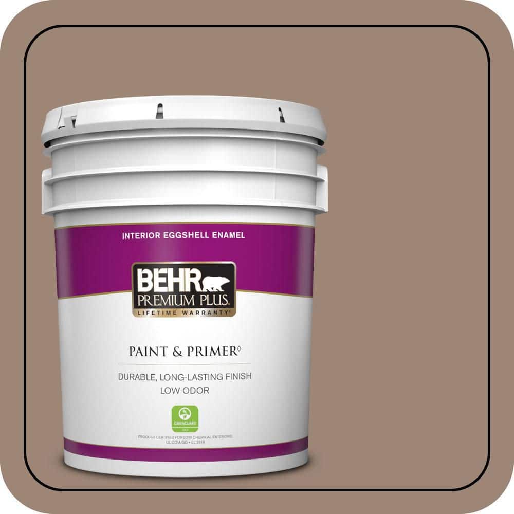 BEHR PREMIUM PLUS 5 gal. #PPU5-16 Earthnut Eggshell Enamel Low Odor Interior Paint & Primer