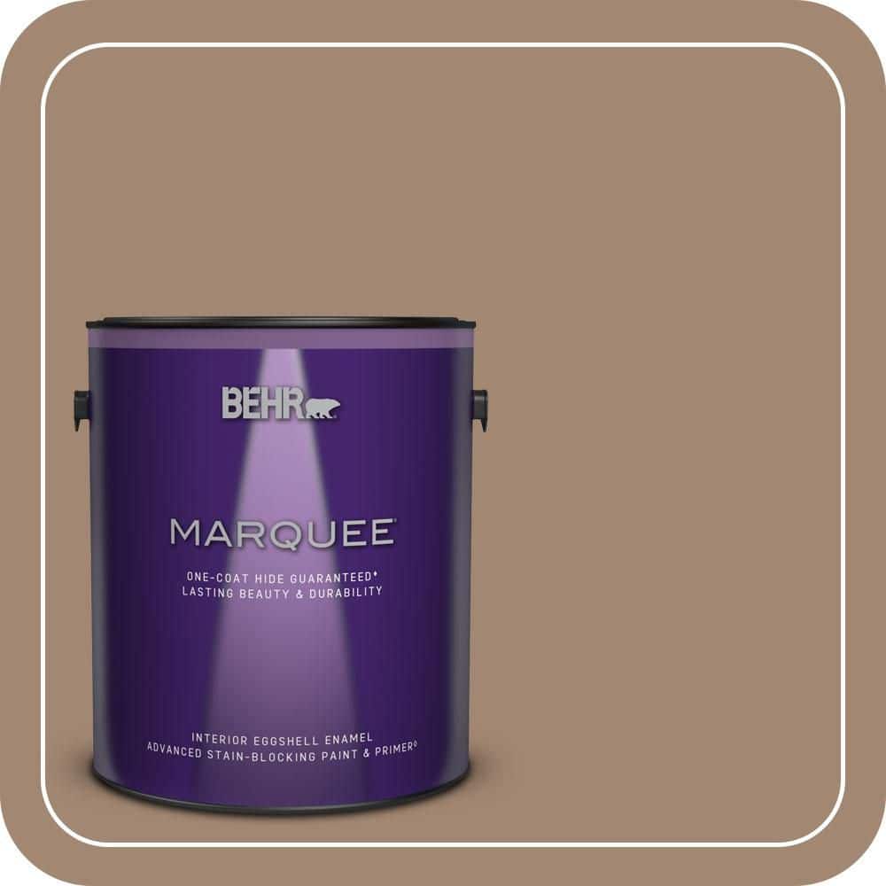 BEHR MARQUEE 1 gal. #QE-22 Terrazzo Brown Eggshell Enamel Interior Paint & Primer