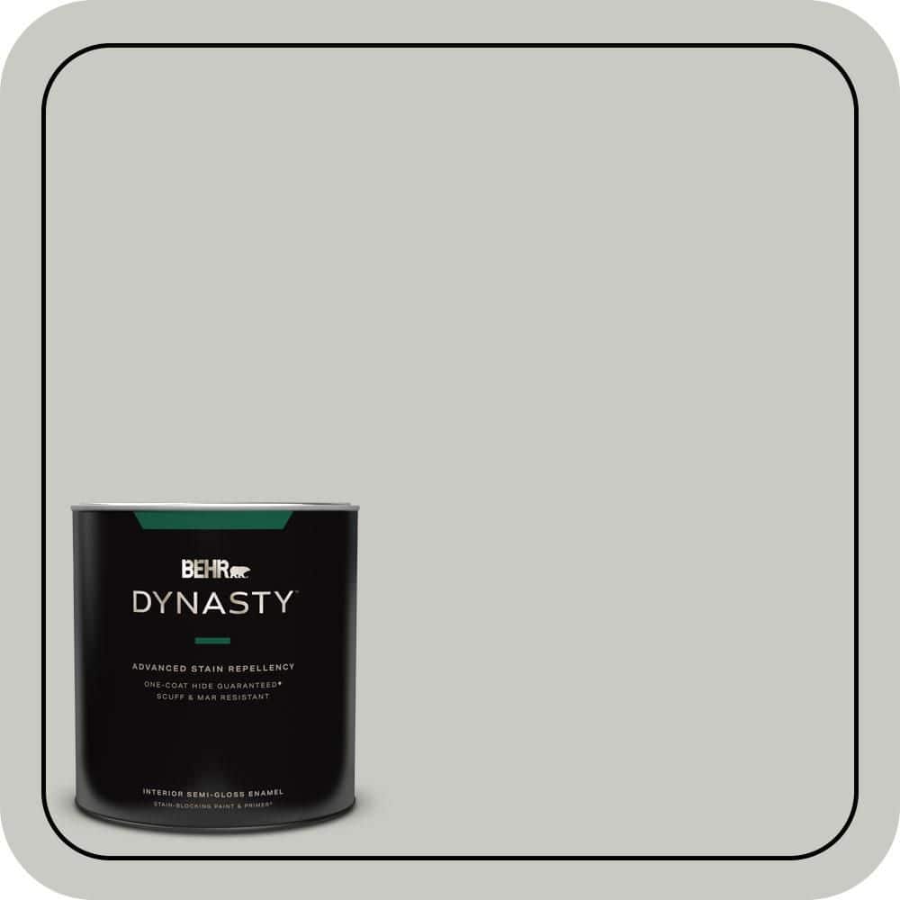BEHR DYNASTY 1 qt. #N380-2 Heath Gray Semi-Gloss Enamel Interior Stain-Blocking Paint & Primer