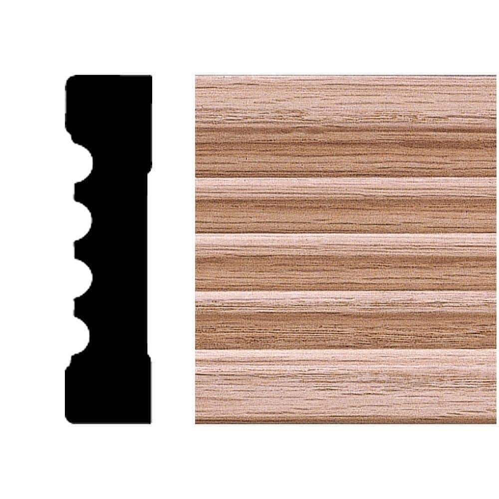 HOUSE OF FARA 3/4 in. x 3 in. x 8 ft. Oak Wood Fluted Casing Moulding (1)