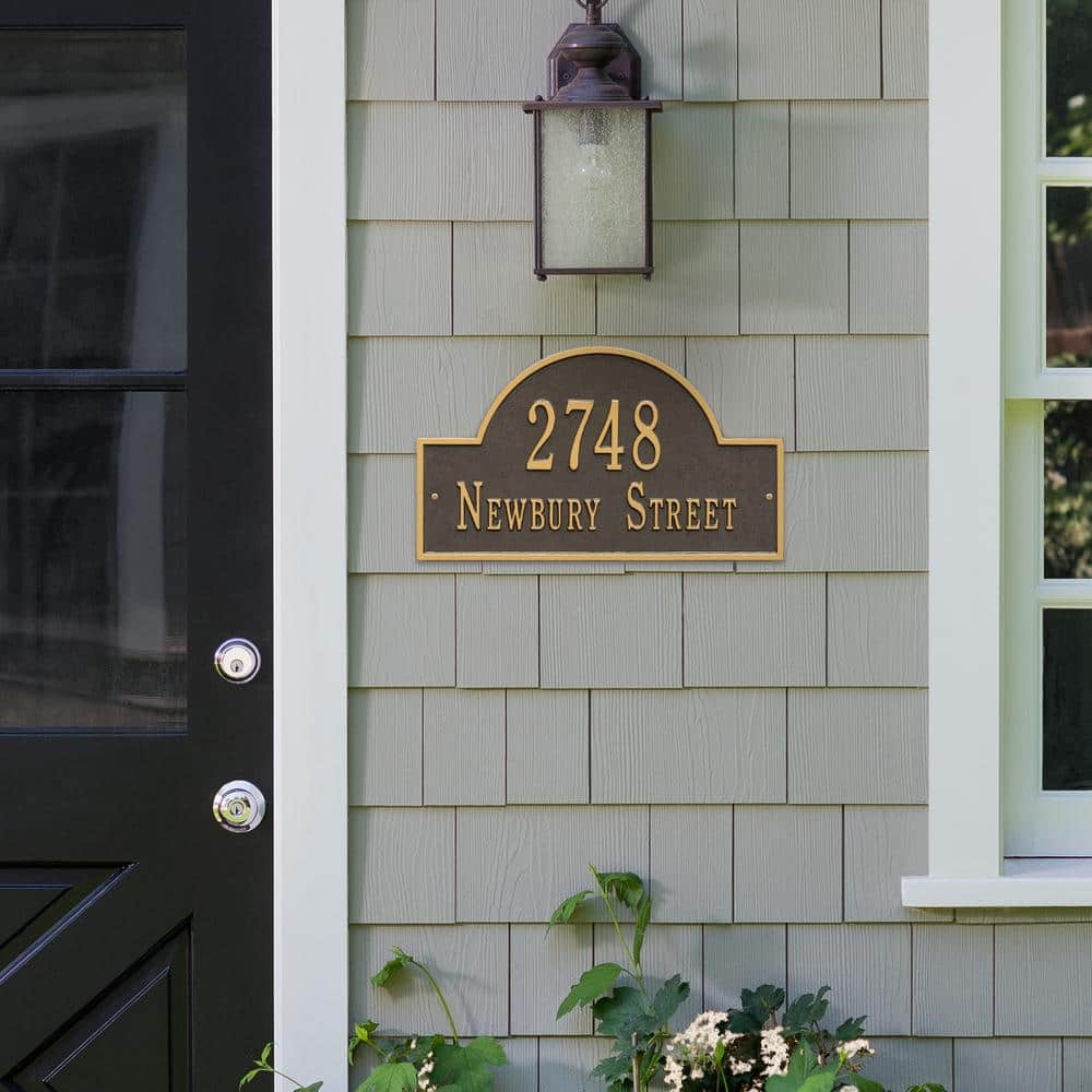 Whitehall Products Arch Marker Standard Bronze/Gold Wall 2-Line Address Plaque (3)
