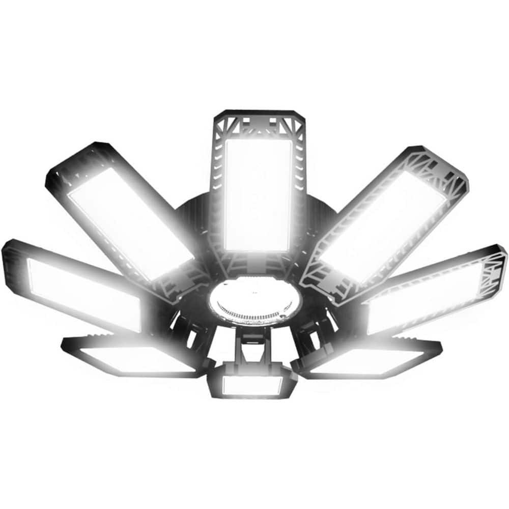 Lukyamzn 240V Volt 24000 Lumen LED Garage Ceiling Light Bay Lighting Deformable Panels 6500K Daylight 360° Coverage (1)