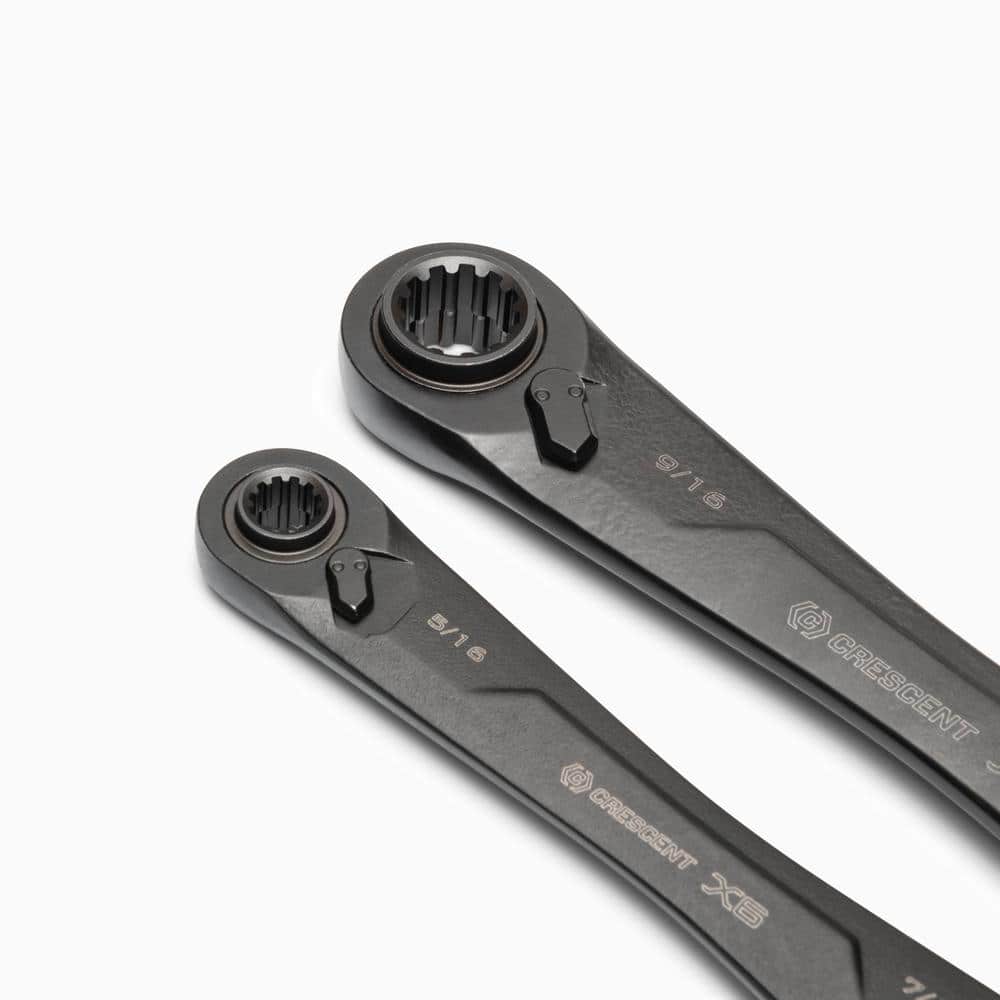 Crescent X6 4-in-1 Black Oxide Spline Ratcheting SAE Wrench Set (2-Piece) (2)