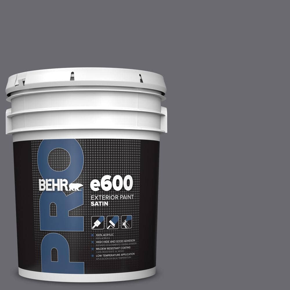 BEHR PRO 5 gal. #T16-15 Charcoal Plum Satin Exterior Paint
