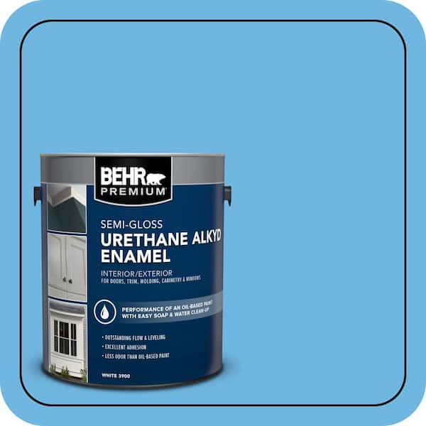 BEHR PREMIUM 1 gal. #P500-4 Life Force Urethane Alkyd Semi-Gloss Enamel Interior/Exterior Paint (2)