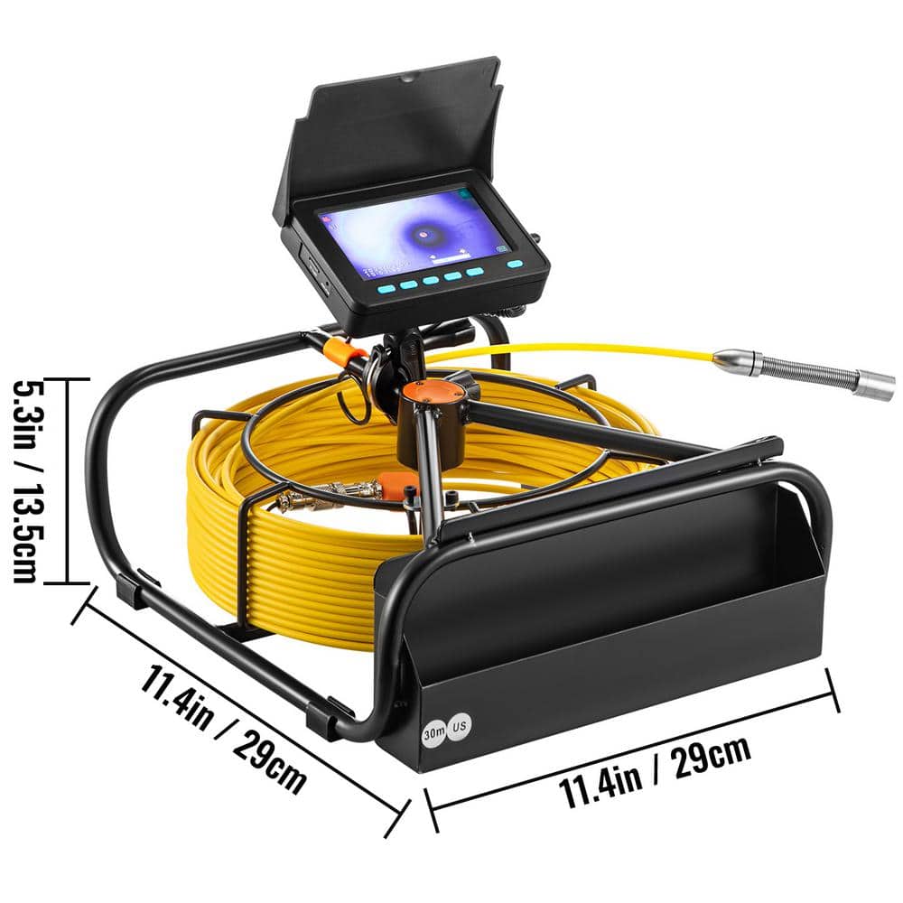 SKYSHALO Sewer Camera 98.4 ft/30 m 4.3 in. Pipe Drain Inspection Camera with DVR Function LED Lights IP68 Sewer Camera (3)