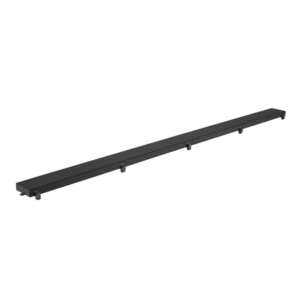 Tahanbath 32 in. Linear Shower Drain, Included Hair Strainer and Leveling Feet in Matt Black (2)