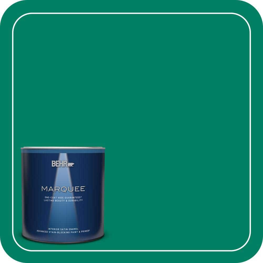 BEHR MARQUEE 1 qt. #480B-6 Treasure Isle Satin Enamel Interior Paint & Primer