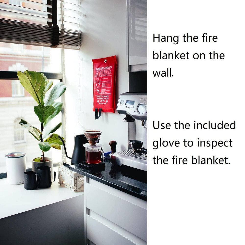 Ahfiwaso Fiberglass Emergency Survival Safety Fire Blanket Fireproof Heat Shield Insulation 5 Pack for Kitchen Car (2)