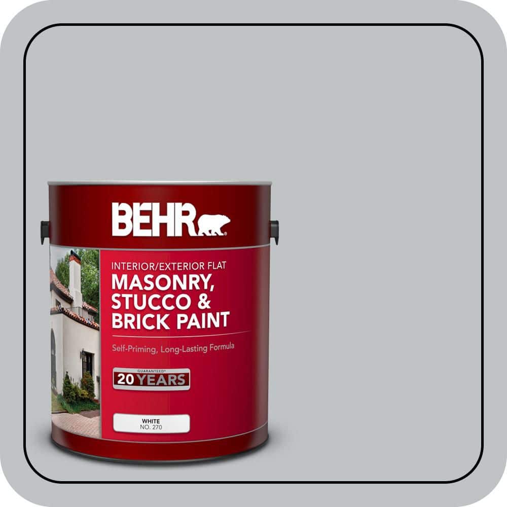 BEHR 1 gal. #MS-75 Blue Gray Sky Flat Interior/Exterior Masonry, Stucco and Brick Paint (1)