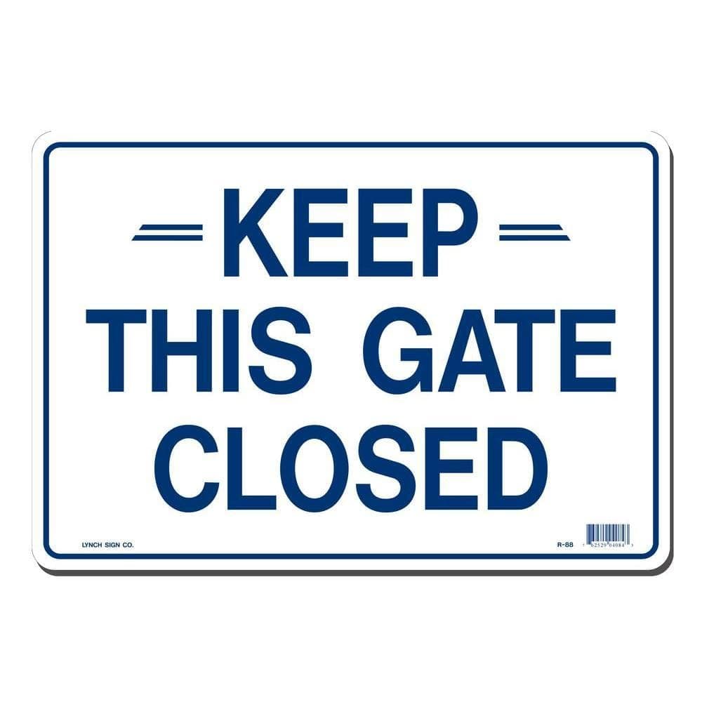 Lynch Sign 14 in. x 10 in. Keep This Gate Closed Sign Printed on More Durable, Thicker, Longer Lasting Styrene Plastic