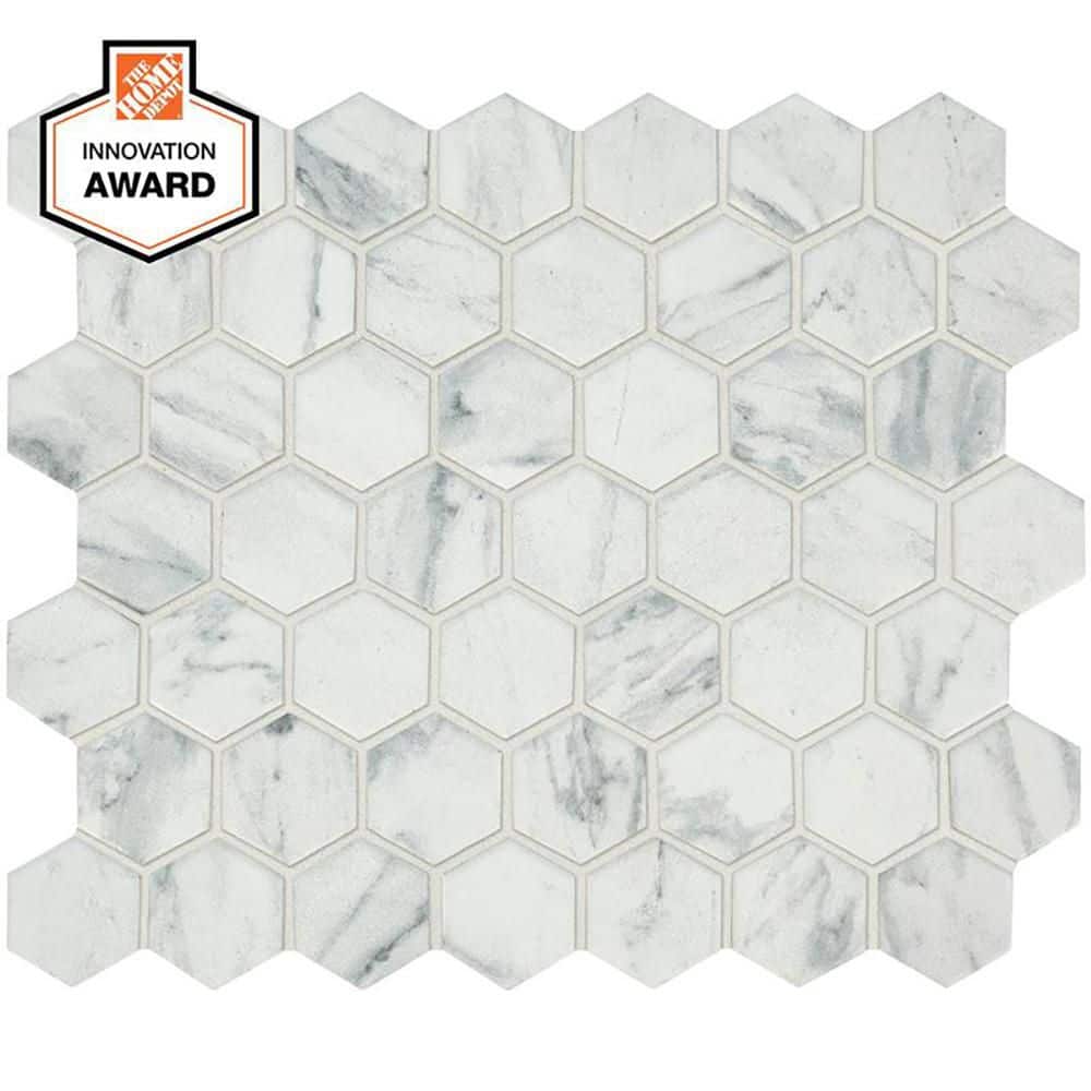 Lifeproof Carrara 10 in. x 12 in. x 6.35 mm Ceramic Hexagon Mosaic Floor and Wall Tile (0.81 sq. ft./Each) (2)