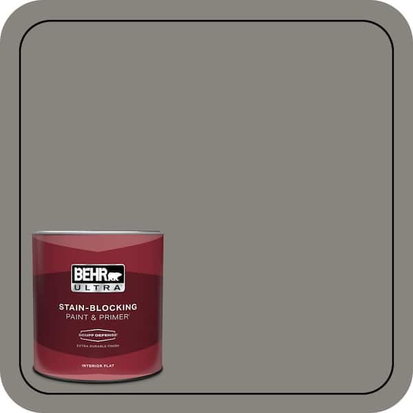 BEHR ULTRA 1 qt. #PPU24-07 Barnwood Gray Extra Durable Flat Interior Paint & Primer (2)
