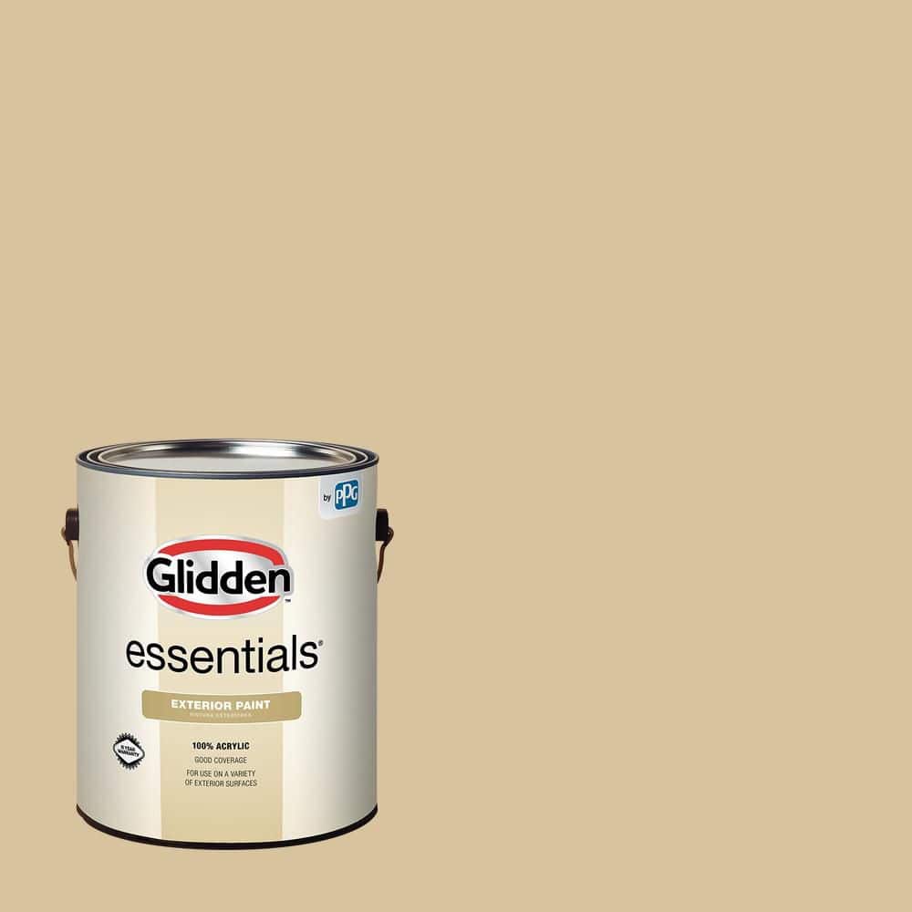 Glidden Essentials 1 gal. PPG1095-4 Golden Ecru Flat/Matte Exterior Paint (1)