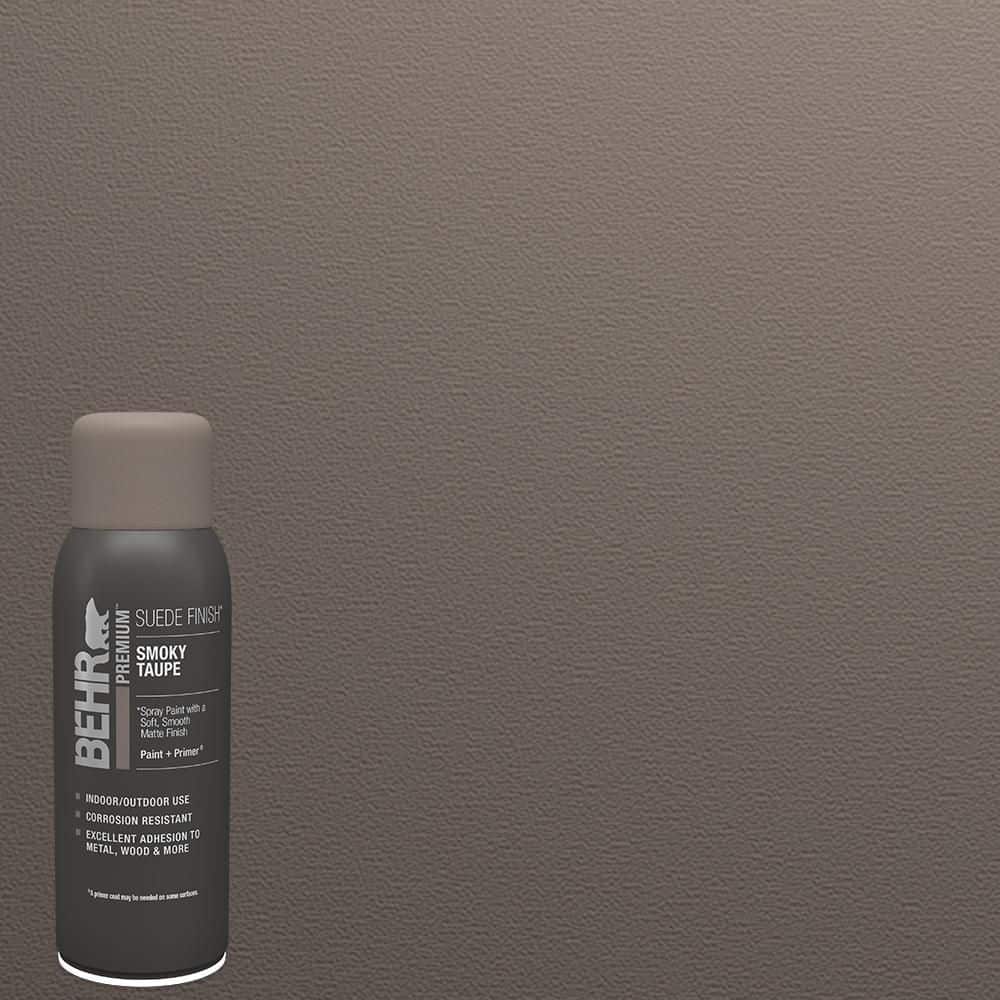 BEHR PREMIUM 12 oz. Smoky Taupe Matte Interior/Exterior Suede Spray Paint and Primer