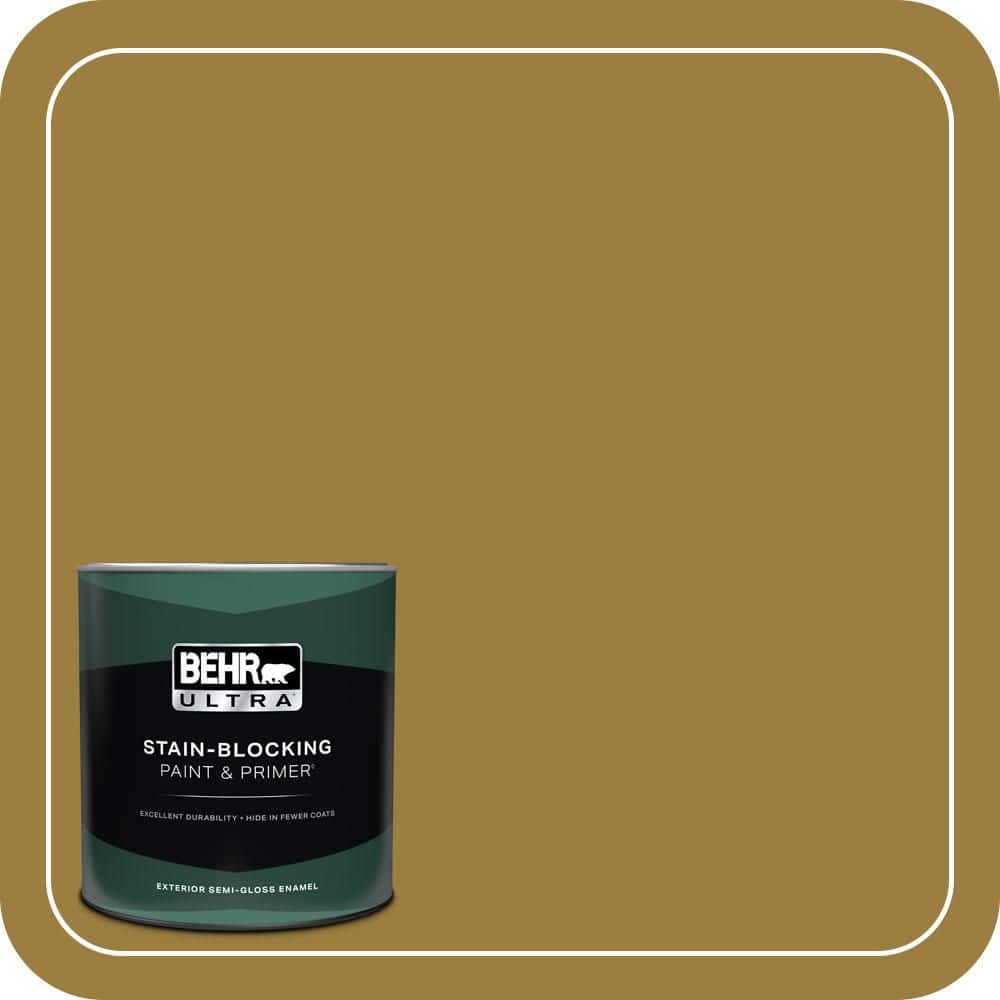 BEHR ULTRA 1 qt. #S-H-380 Burnished Bronze Semi-Gloss Enamel Exterior Paint & Primer (1)