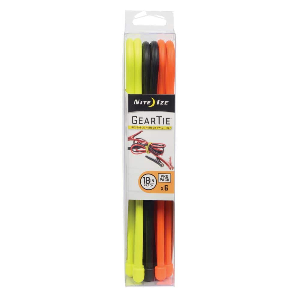 Nite Ize 18 in. Gear Tie ProPack Assorted (6-Pack)