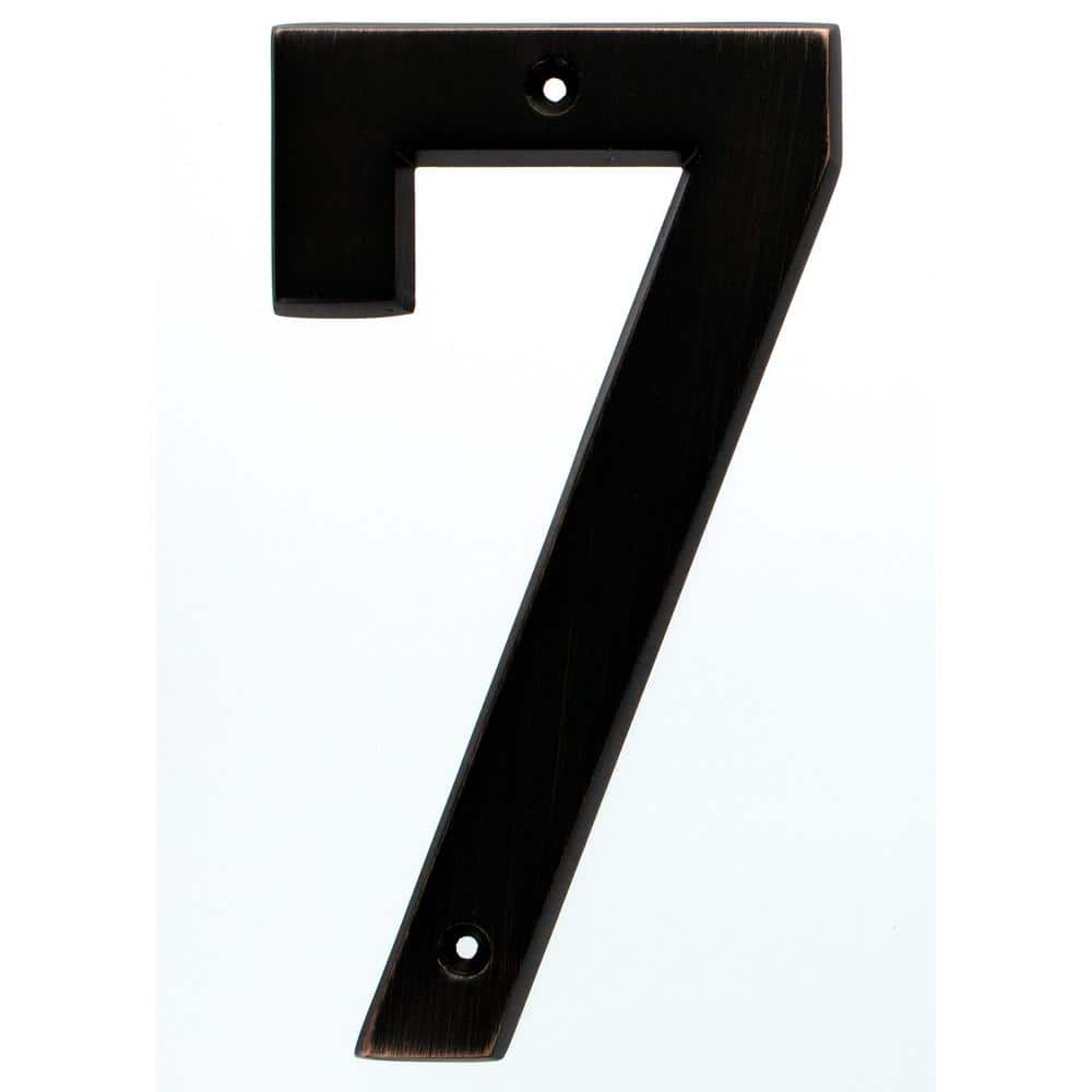 Distinctions 6 in. Old World Bronze Style Black Number 7