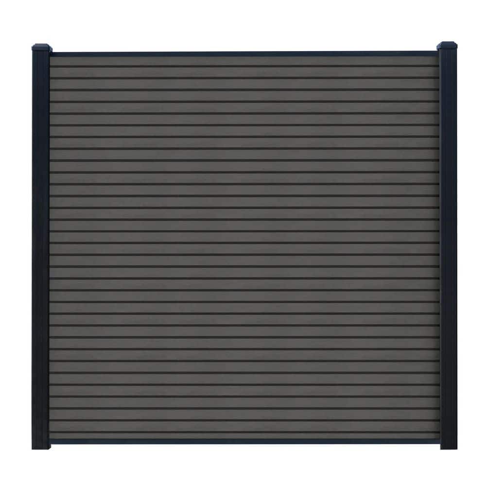CREATIVE SURFACES 6ft. x 6ft. Composite Fluted Board Fence Panel Tempest Grey (12-Pack) (2)
