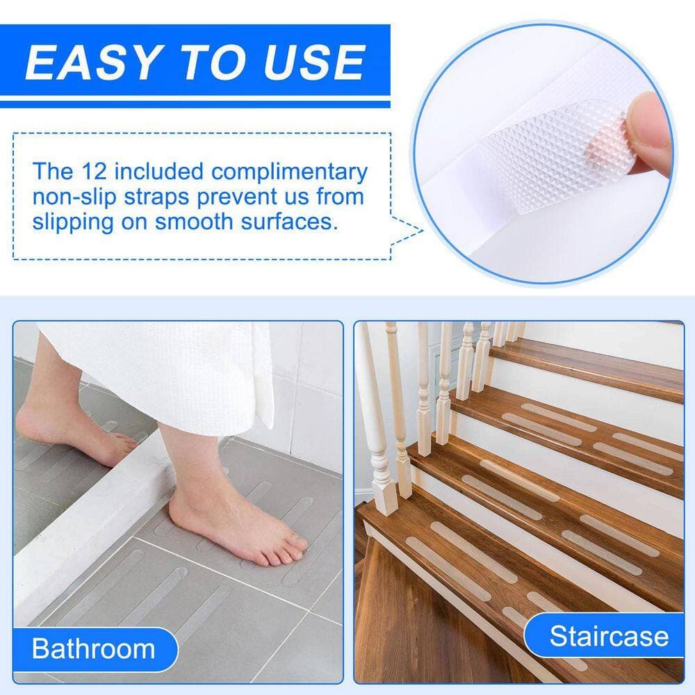 NVNOO 24 in. Stainless Steel Anti Slip Handicap Grab Bars for Elderly Senior Shower, Black (2-Pack) (2)