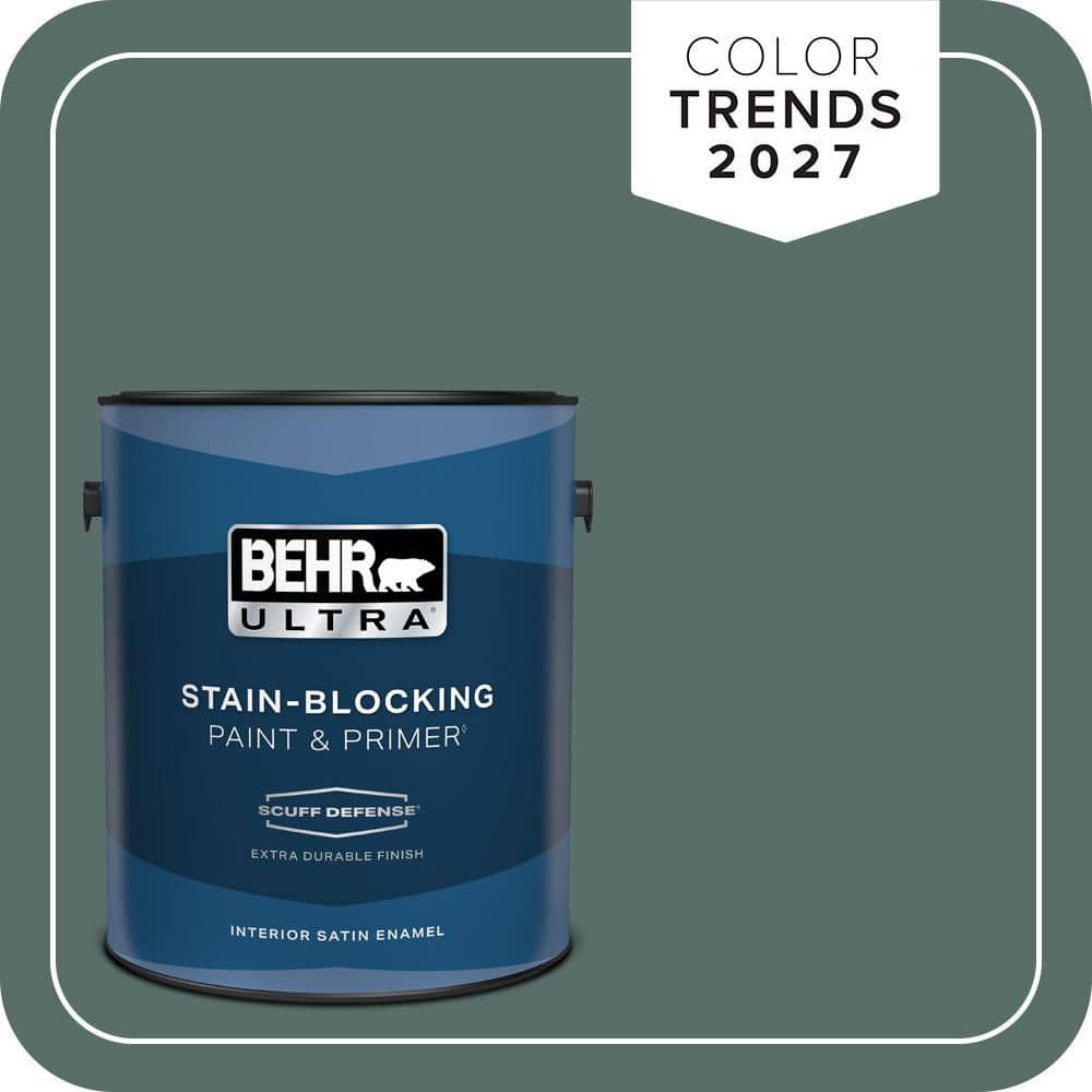 BEHR ULTRA 1 Gal. #N430-6A Hidden Gem Extra Durable Satin Enamel Interior Paint and Primer