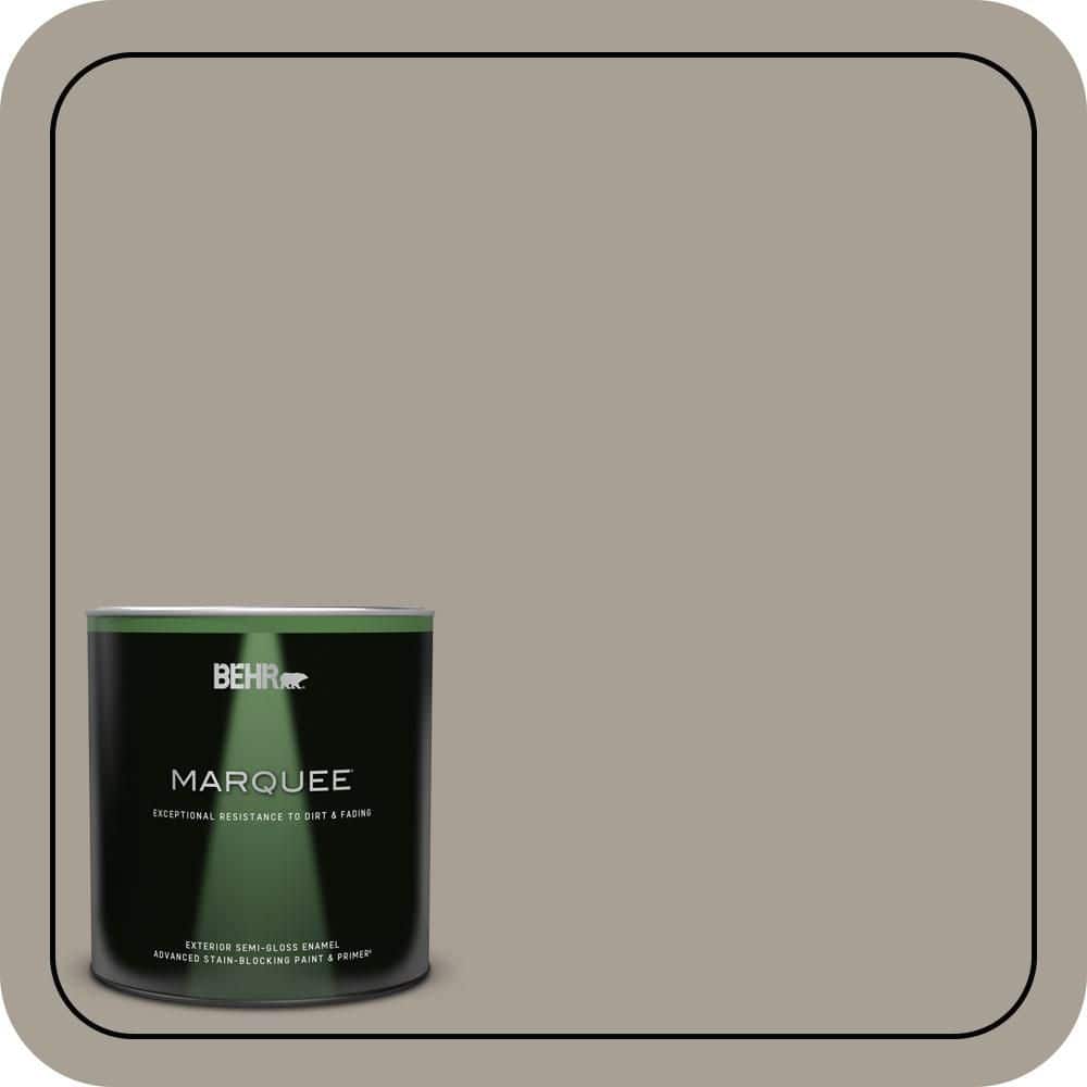 BEHR MARQUEE 1 qt. #PPU24-09 True Taupewood Semi-Gloss Enamel Exterior Paint & Primer