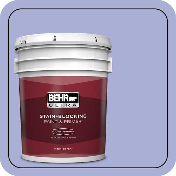 BEHR ULTRA 5 gal. #MQ4- 30 Lavender Wash Extra Durable Flat Interior Paint & Primer (2)