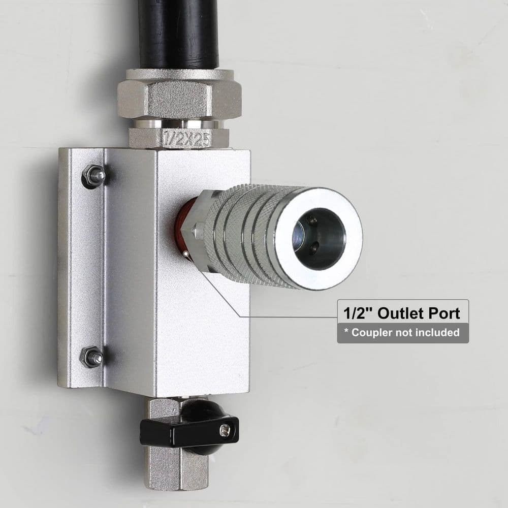 Helhom Air Piping System with 3/4 in. x 100 ft. HDPE Tubing and Aluminum Outlet Blocks, Connect Air Compressor Hose Accessories (3)