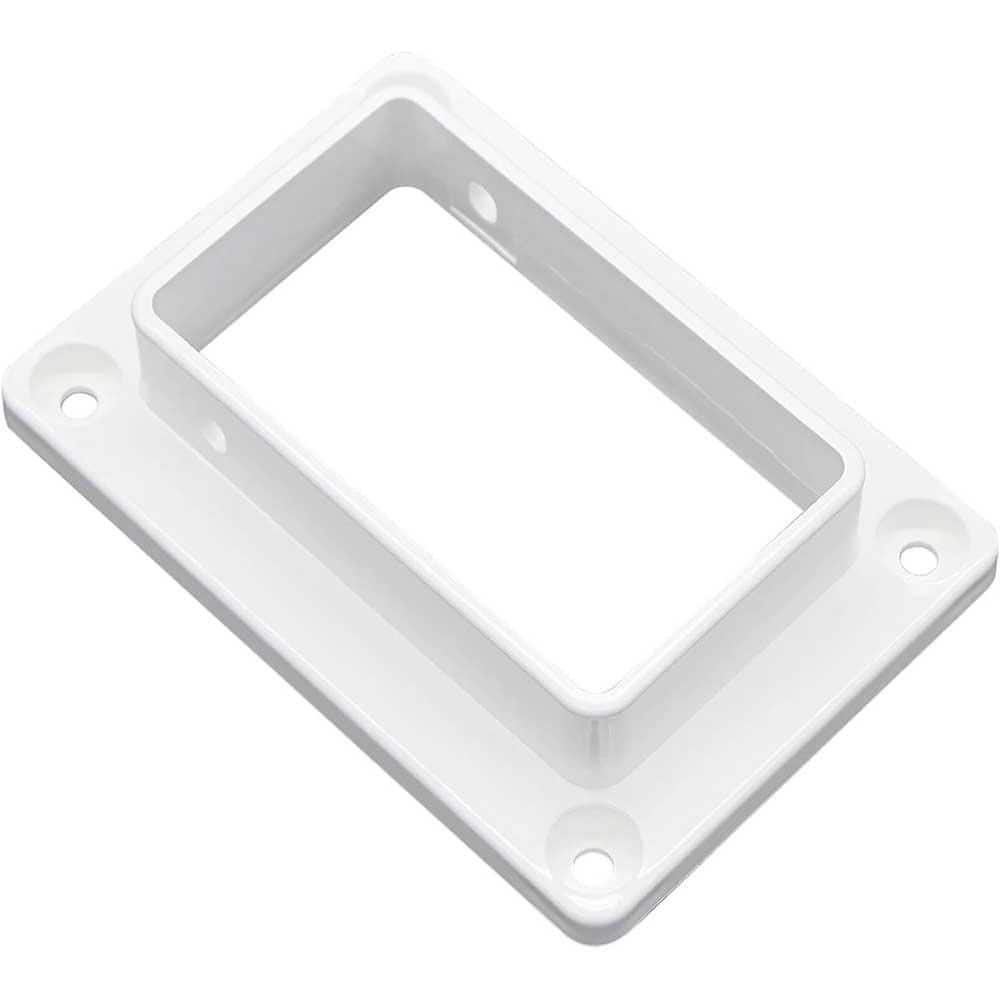 Afoxsos 2 x 3.5 White Vinyl Fence Bracket Kit with Screws for Decking Railing Mount to Wall Vertical Surface 2 Pack (2)