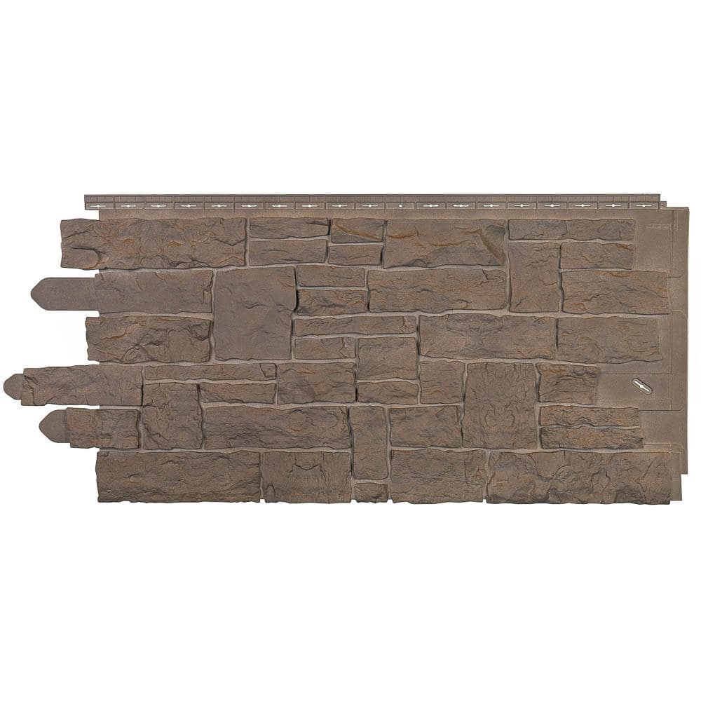 Novik Stacked Stone 45 in. x 20-1/4 in. Polymer Moka Vinyl Siding (10-Pack)