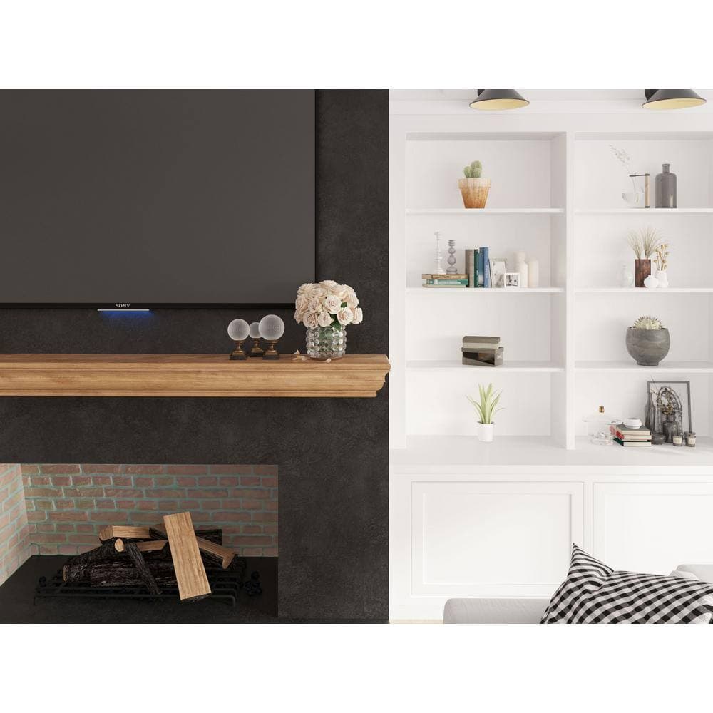 Unbranded 60 in. Aged Oak Shaker Mantel Shelf (2)