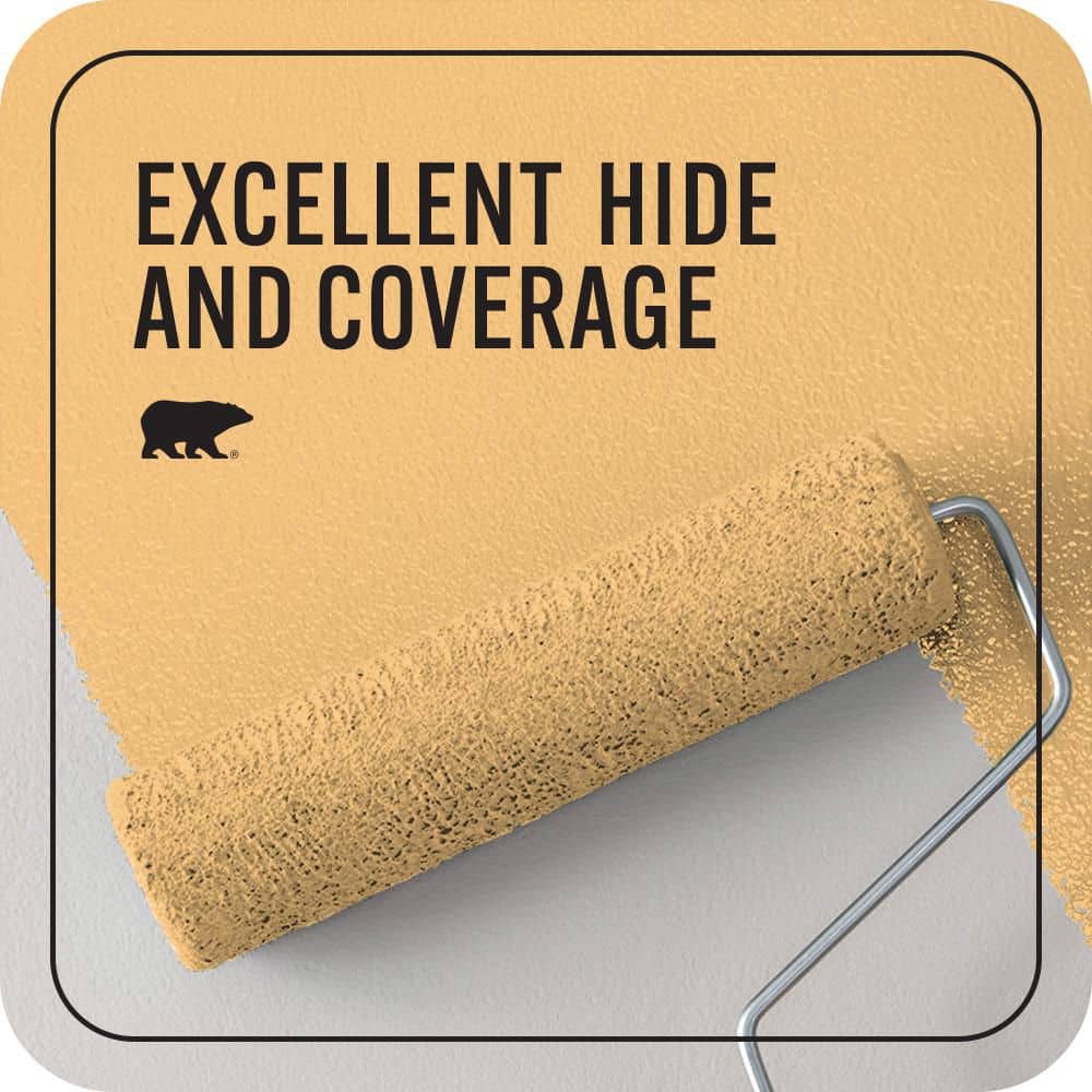 BEHR PREMIUM PLUS 1 qt. #PPU6-07 Jackfruit Flat EcoMix Plant-Based Interior Paint & Primer (2)
